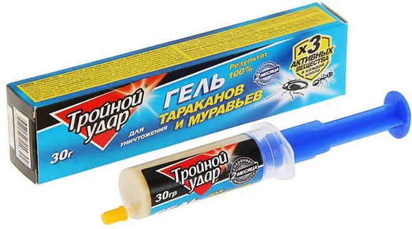 Изображение товара Гель от насекомых Прошка Домовой Тройной Удар От тараканов (30г)