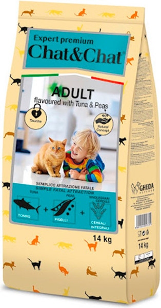 Изображение товара Сухой корм для кошек Chat&Chat Expert для взрослых кошек с тунцом и горохом (14кг)