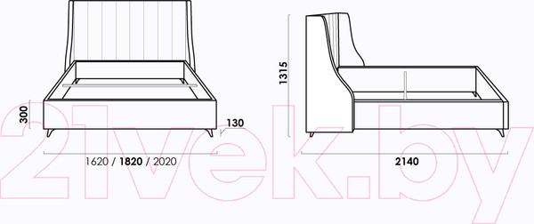 Изображение товара Каркас кровати Rivalli Жаклин Люкс 140x200 (Tutor latte)
