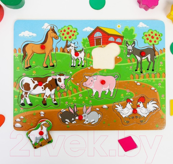 Изображение товара Сортер Лесная мастерская Рамка-вкладка. Веселая ферма / 763041