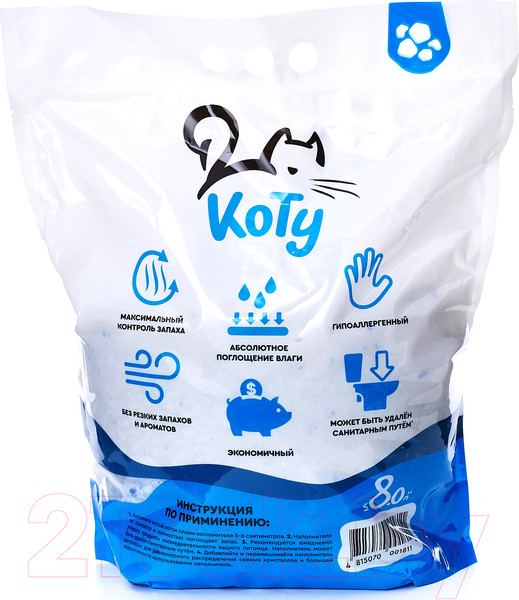 Изображение товара Наполнитель для туалета Коту Силикагелевый (8л/3кг)