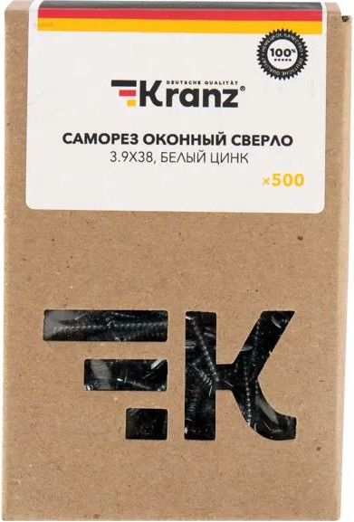 Изображение товара Саморез Kranz Оконный сверло 3.9x38 KR-01-3722-0014 (500шт)