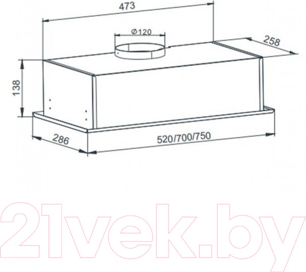 Изображение товара Вытяжка скрытая ZORG Classico 850 52 M (белый)
