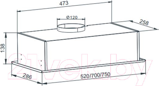 Изображение товара Вытяжка скрытая ZORG Classico 850 52 M (черный)