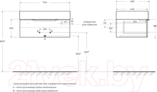 Изображение товара Тумба под умывальник Cezares Premium 55419