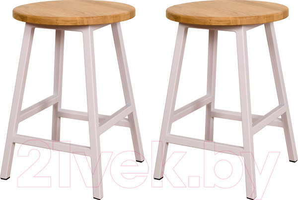 Изображение товара Набор табуретов Stal-Massiv SMH-245NW (2шт, дуб натуральный/белый)