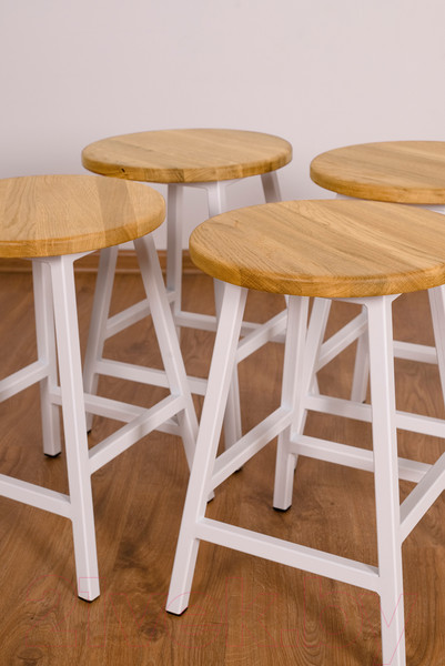 Изображение товара Набор табуретов Stal-Massiv SMH-245NW (2шт, дуб натуральный/белый)