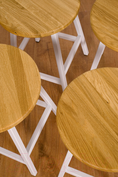 Изображение товара Набор табуретов Stal-Massiv SMH-245NW (2шт, дуб натуральный/белый)