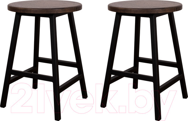 Изображение товара Набор табуретов Stal-Massiv SMH-245DD (2шт, дуб мореный/черный)