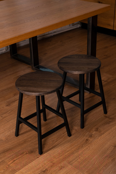 Изображение товара Набор табуретов Stal-Massiv SMH-245DD (2шт, дуб мореный/черный)