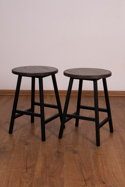 Изображение товара Набор табуретов Stal-Massiv SMH-245DD (2шт, дуб мореный/черный)