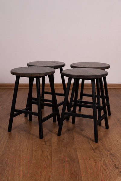 Изображение товара Набор табуретов Stal-Massiv SMH-245DD (2шт, дуб мореный/черный)