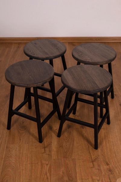 Изображение товара Набор табуретов Stal-Massiv SMH-245DD (2шт, дуб мореный/черный)