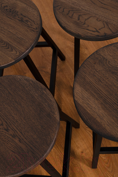 Изображение товара Набор табуретов Stal-Massiv SMH-245DD (2шт, дуб мореный/черный)