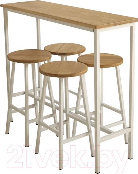 Изображение товара Барный стол Stal-Massiv SMT-95NW (дуб натуральный/белый)