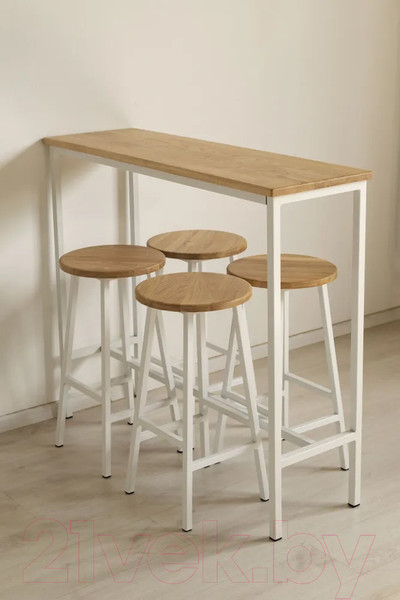 Изображение товара Барный стол Stal-Massiv SMT-95NW (дуб натуральный/белый)