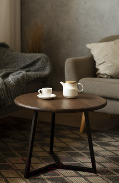 Изображение товара Журнальный столик Stal-Massiv 54x42.5 / SMT-54DD (дуб мореный/черный)