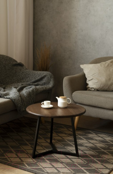 Изображение товара Журнальный столик Stal-Massiv 54x42.5 / SMT-54DD (дуб мореный/черный)