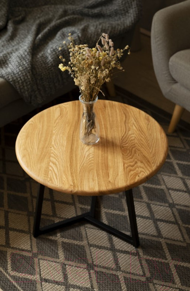 Изображение товара Журнальный столик Stal-Massiv 54x42.5 / SMT-54ND (дуб натуральный/черный)