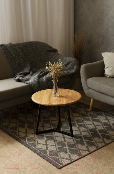 Изображение товара Журнальный столик Stal-Massiv 54x42.5 / SMT-54ND (дуб натуральный/черный)