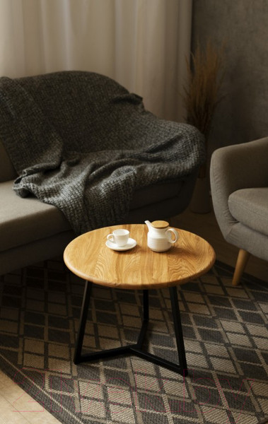 Изображение товара Журнальный столик Stal-Massiv 54x42.5 / SMT-54ND (дуб натуральный/черный)