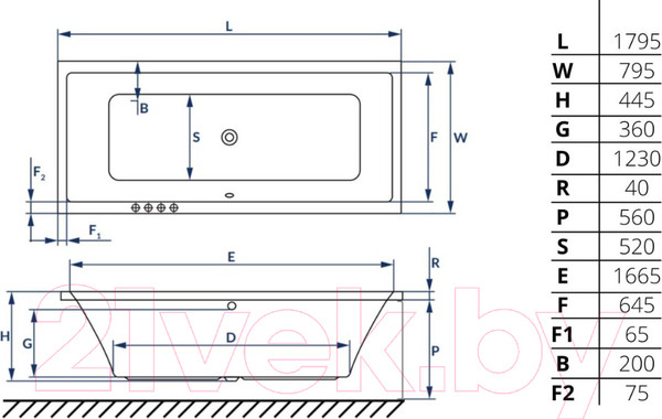 Изображение товара Ванна акриловая Excellent Ness Duo 180x80 (без ножек)