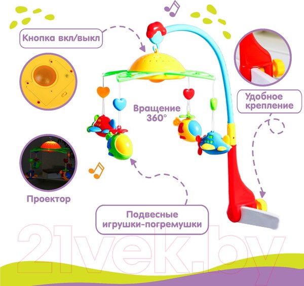 Изображение товара Мобиль на кроватку Крошка Я Самолеты, вертолеты / 2849303