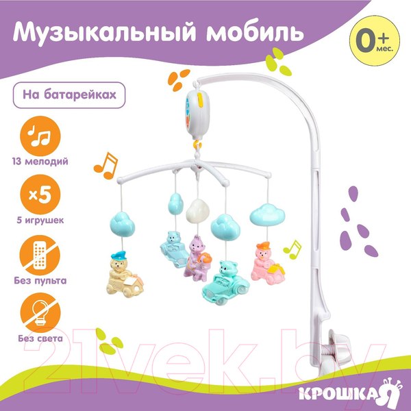 Изображение товара Мобиль на кроватку Крошка Я Облака. Машинки / 3584815