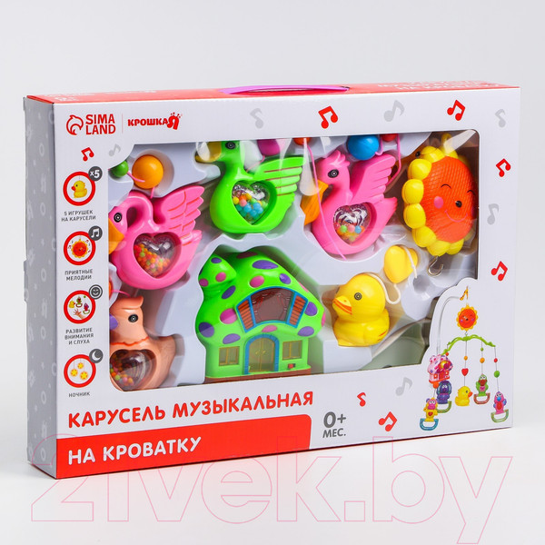 Изображение товара Мобиль на кроватку Крошка Я Пряничный домик. Птички погремушки / 2810184