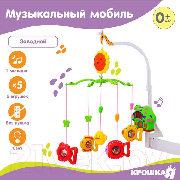 Изображение товара Мобиль на кроватку Крошка Я Пряничный домик. Рыбки / 2810185
