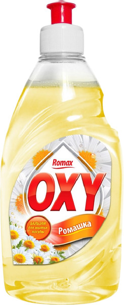 Изображение товара Средство для мытья посуды Romax Oxy Ромашка Бальзам (900мл)