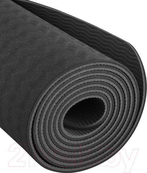 Изображение товара Коврик для йоги и фитнеса Starfit FM-201 TPE (183x61x0.4см, черный/серый)