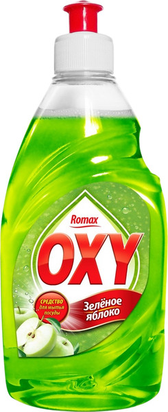 Изображение товара Средство для мытья посуды Romax Oxy Зеленое яблоко (900мл)