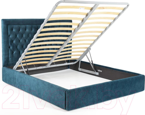 Изображение товара Двуспальная кровать KRONES Афина 160 (велюр темно-бирюзовый)
