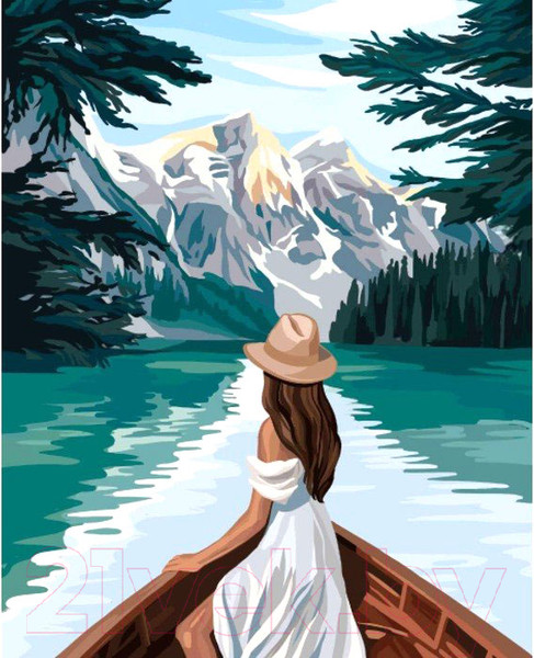 Изображение товара Картина по номерам Школа талантов Девушка в лодке / 6491543