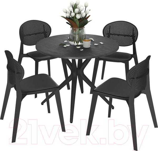 Изображение товара Обеденная группа Sheffilton SHT-DS254 (каменный уголь/черный)