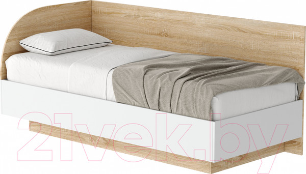 Изображение товара Кровать-тахта Памир Соната КРС-900 (дуб сонома/белый глянец)