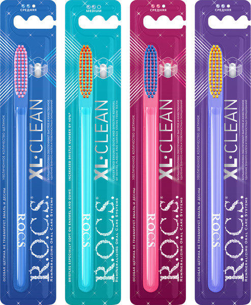 Изображение товара Зубная щетка R.O.C.S. XL-Clean средней жесткости