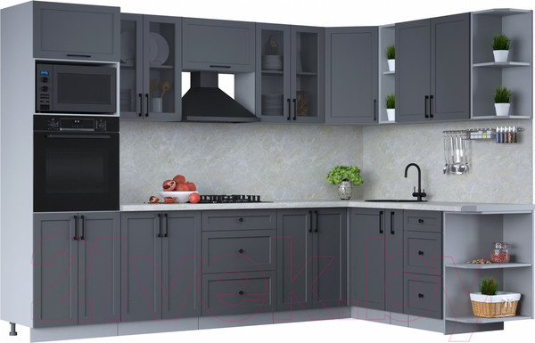 Изображение товара Кухонный гарнитур Интерлиния Тренд 1.88x3.0 ВТ правая (пепел/пепел/опал светлый)