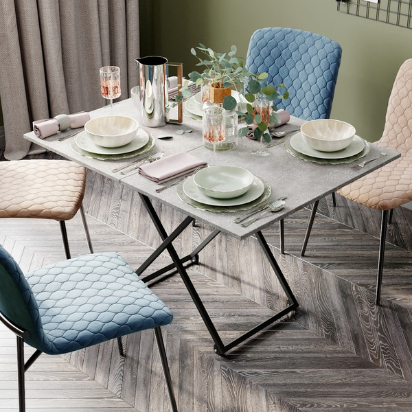 Изображение товара Стол-трансформер Мебелик Андрэ Loft (тераццо/черный)