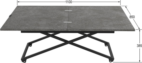 Изображение товара Стол-трансформер Мебелик Андрэ Loft (тераццо/черный)