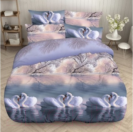 Изображение товара Комплект постельного белья Моё бельё Лебединая верность Классик Б 1.5 / 70888/1