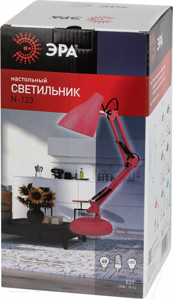 Изображение товара Настольная лампа ЭРА N-123-E27-40W-P / Б0052757 (розовый)