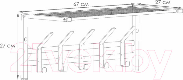 Изображение товара Вешалка для одежды ЗМИ Торонто 21 с полкой / ВСПТ21 (белый)