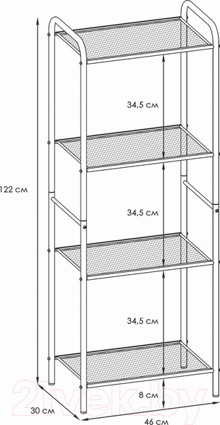 Изображение товара Стеллаж ЗМИ Валенсия 14 / СТВ14 (графит)