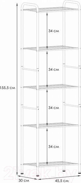 Изображение товара Стеллаж ЗМИ Валенсия 15 / СТВ 15 (черный)