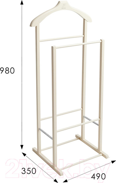 Изображение товара Стойка для одежды Мебелик В 27Н (слоновая кость)