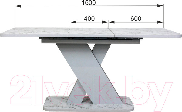 Изображение товара Обеденный стол Аквилон Аврора раздвижной (сабия/серый)