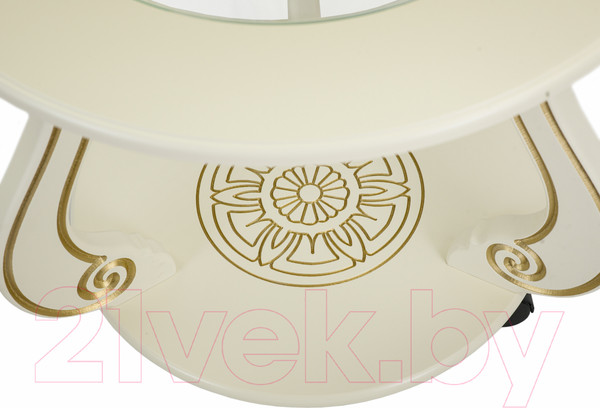 Изображение товара Журнальный столик Мебелик Грация С на колесах (слоновая кость/золото)