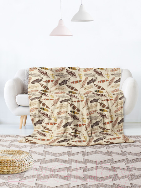 Изображение товара Плед JoyArty Перья на лету 180x230 / blan_75279